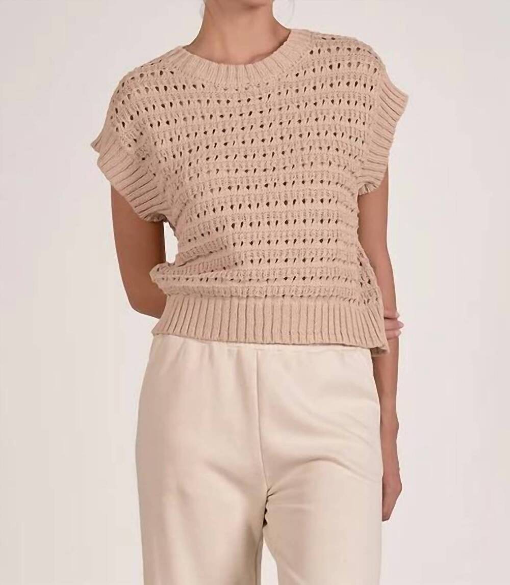 NEW ELAN pepper knit sweater in beige
